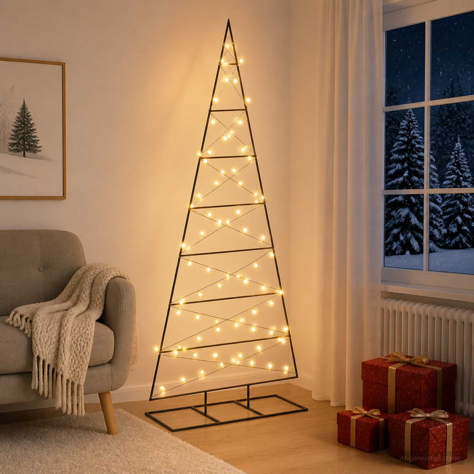 Vidaxl Metal Christmas Tree With Triangle Stand Kuopio 180 Cm