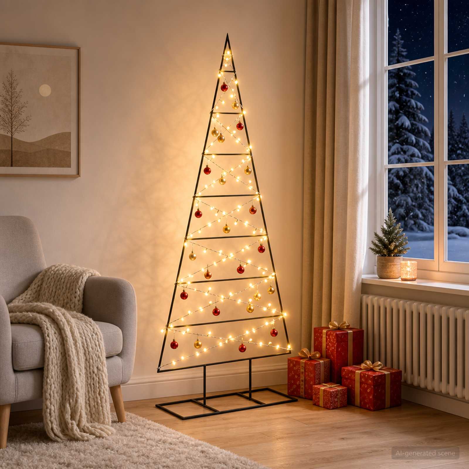 Vidaxl Metal Christmas Tree With Triangle Stand Kuopio 150 Cm