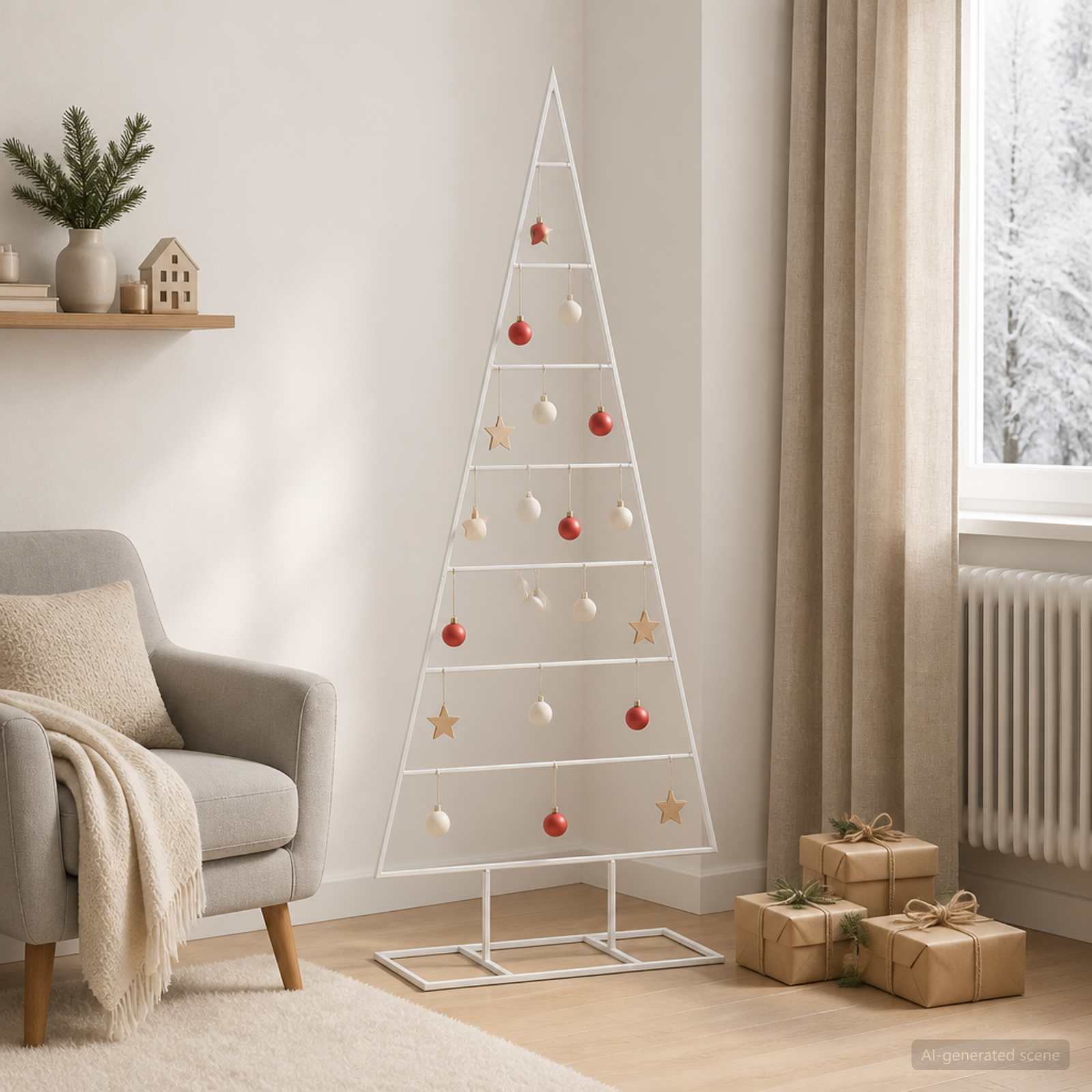 Vidaxl Metal Christmas Tree Kuopio 125 Cm Steel White