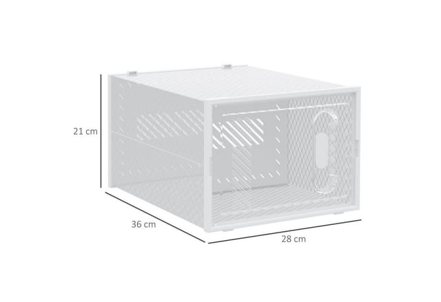 Homcom Schuhboxen 8er Set Schuhkarton Stapelbar Schuhorganizer Schuhaufbewahrung Aufbewahrungsboxen Schuhschrank Regalsystem Mit Transparent Tür Für Schuhe Bis Größe 45, Transparent+weiß