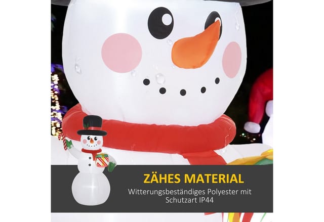 Aufblasbar Weihnachtsdeko, 1,8 M Schneemann Mit Led-beleuchtung, Gartendeko, Selbstaufblasende Weihnachtsbeleuchtung Für Innen- Und Außenbereich - Outsunny