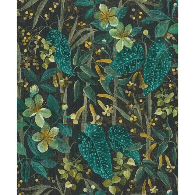 Rasch - Vliestapete 538243 Tapete Botanical Dschungel 53 X 1005 Cm Curiosity Blau Grün