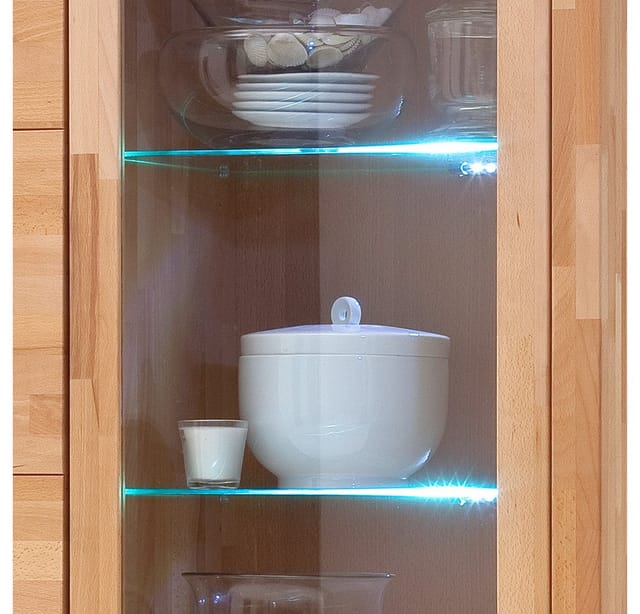 Lomadox - Vitrine Links Mit Led-beleuchtung, Kernbuche Massiv Geölt, Fossano-06