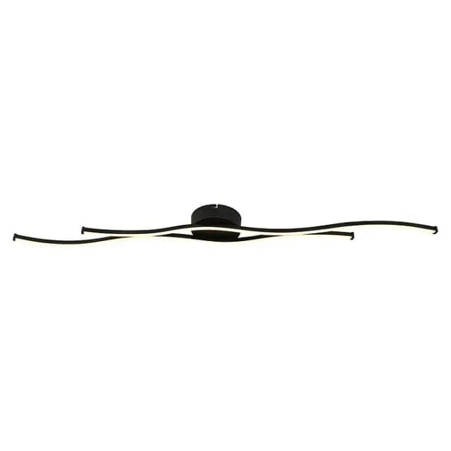 Deckenleuchte Wohnzimmerlampe Led Deckenlampe Metall Schwarz L 110,4 Cm
