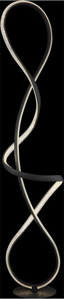 Stehlampe Led Stehleuchte Wohnzimmerlampe Kristalle Designlampe, Schwarz Matt, 36w 1810lm Neutralweiß, Bxh 20 X 132,5 Cm
