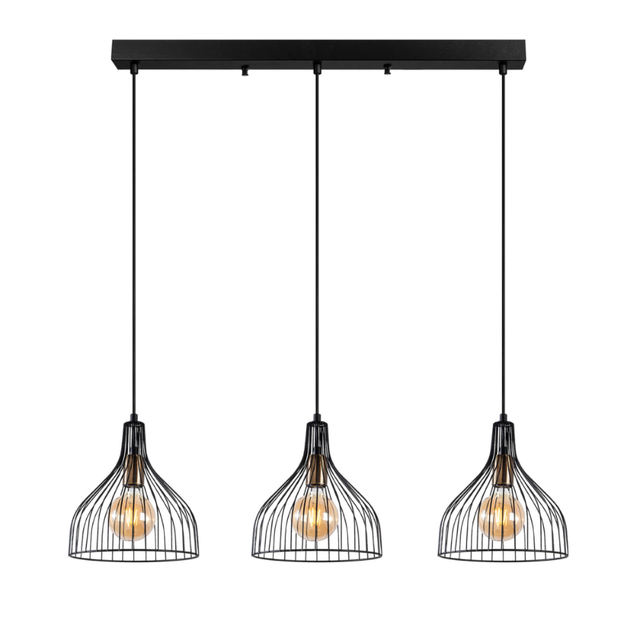 Deckenleuchte Aus Schwarzem Metall - 3 Lampen Marie