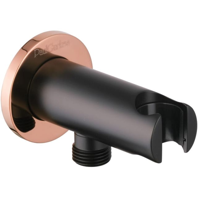 Paulgurkes - Wandanschlussbogen Matt-schwarz Rose-gold Mit Brausehalter