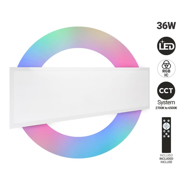 Barcelona Led - Led-deckenleuchte Backlight - 120x30cm - 36w - Cct + Rgb Ic -