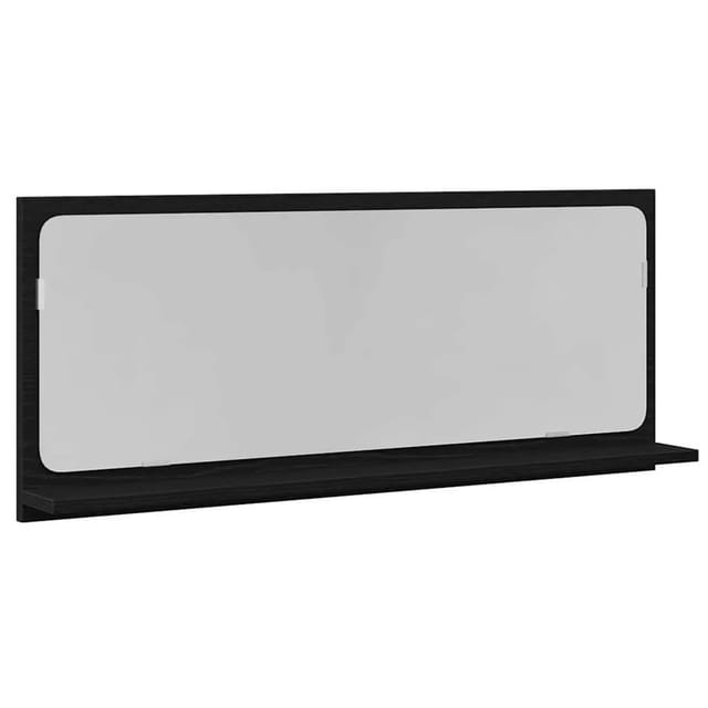 Spiegelregal Schwarz Eiche 90 X 10.5 X 37 Cm Holzwerkstoff Vidaxl