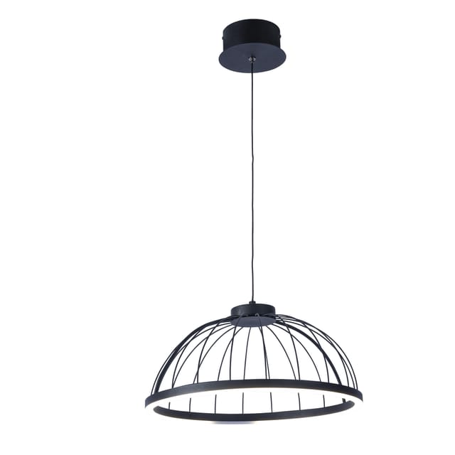 Colgante Cercle Led 24w Blanco Neutro - 4000k Negro Para Interior De Techo En Comedor, Salón, Cocina