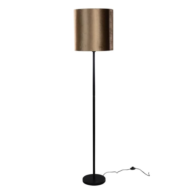 Stehleuchte Schwarz Mit Samtschirm Bronze 40cm - Simplo