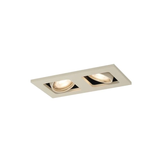 Qazqa - Moderner Einbaustrahler Beige Gu10 50mm Schwenk- Und Drehbar 2-flammig - Qure