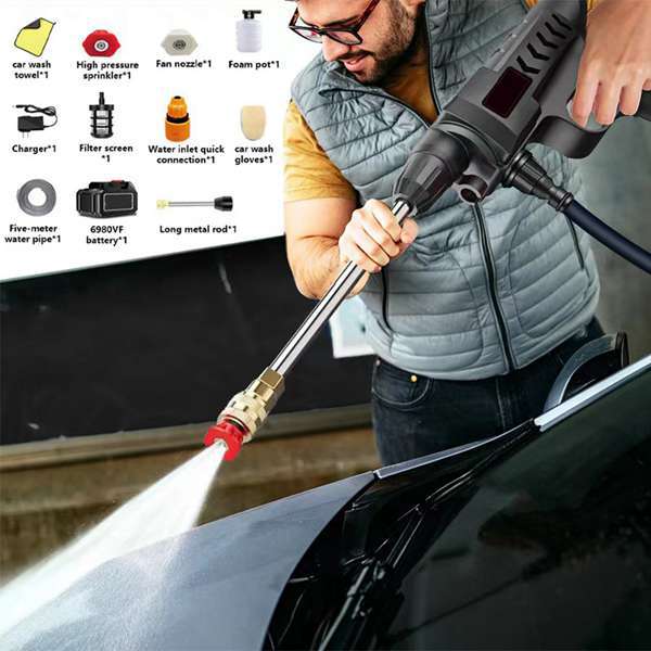Leistungsstarke, Kabellose Autowaschanlage, Akkubetriebene Wasserpumpe Für Die Autowäsche Zu Hause, Tragbare Hochdruck-autowaschpistole Für Den Außenbereich