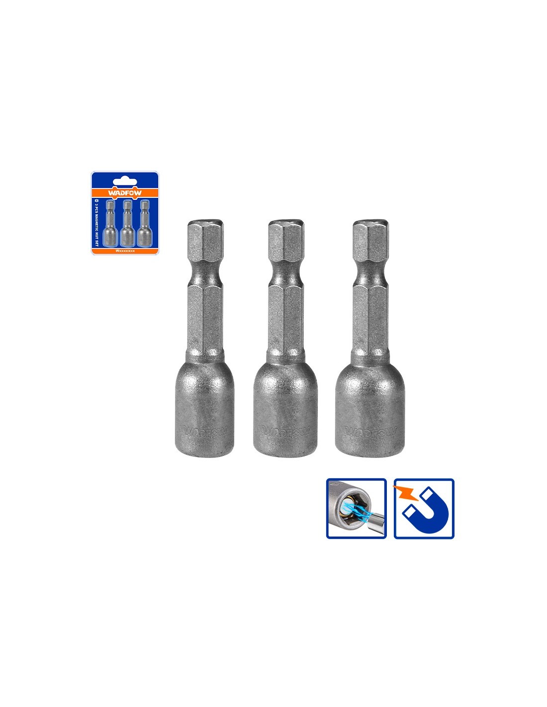 Wadfow 3-teiliges Satz Hexagonaler Magnetbohrer, 1/4" Schaft, 6, 8 Und 10 Mm