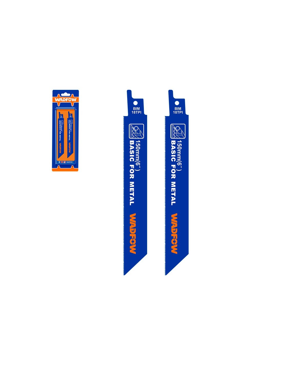 Wadfow 225 Mm 6tpi Metall-schwertblatt-satz, 2er Pack