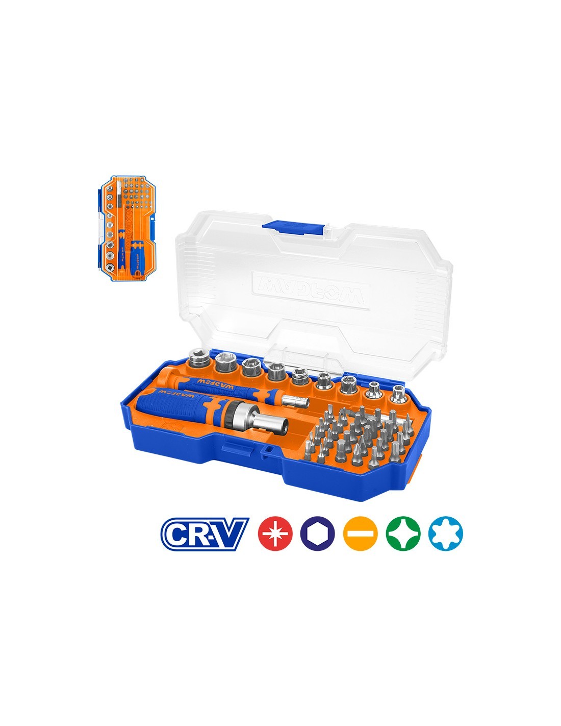 Wadfow Schraubendreher-set 43 Teile Cr-v Mit Etui
