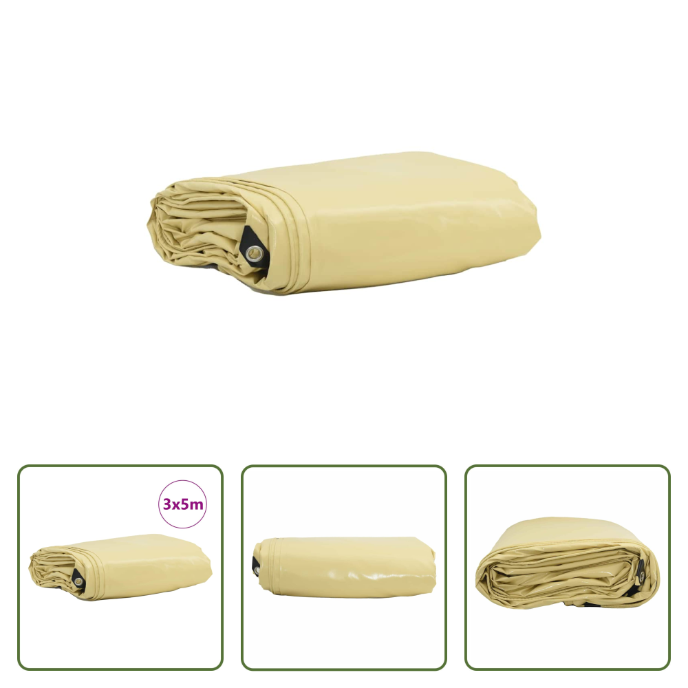 Pvc-beschichtung - Plane 650g / M² Beige 3 X 5 M Canvas Mit Pvc-beschichtung