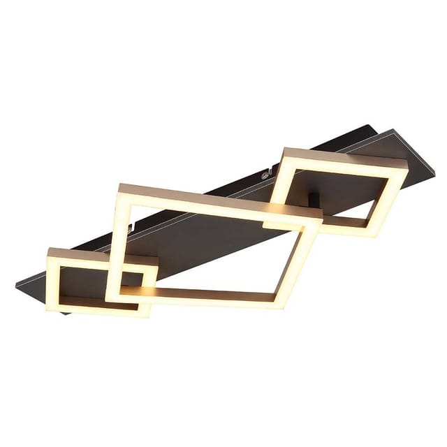 Deckenleuchte Deckenlampe Wohnzimmerleuchte Led Holz Grau Champagner L 54 Cm