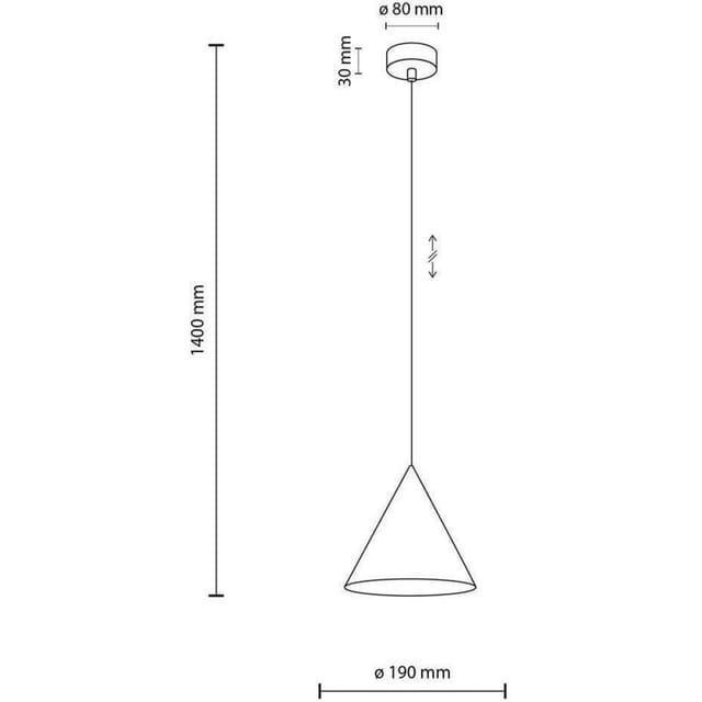 Tkkrywult Cono Black Pendelleuchte Schwarz 140 Cm