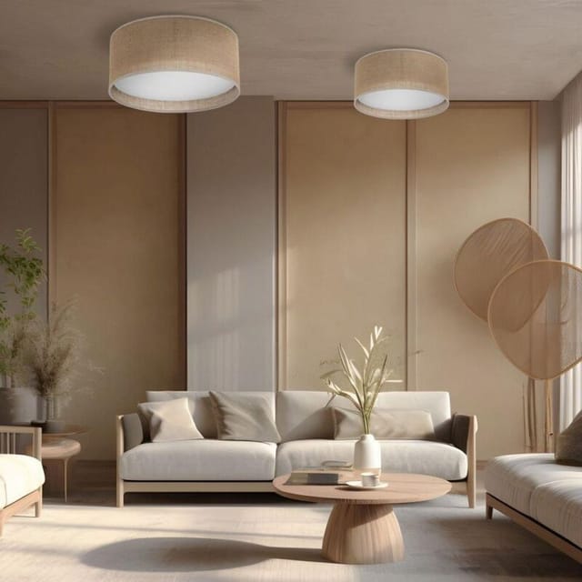 Tk-lighting Juta 5798 Deckenlampe Beige Und Weiß 45 Cm