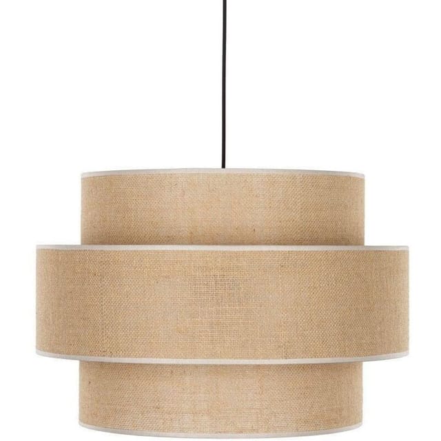 Tk Lighting Calisto Juta Hängeleuchte Beige Und Schwarz 50 Cm