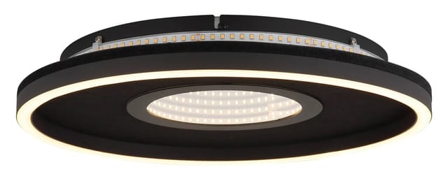 Deckenleuchte Deckenlampe Schwarz Matt 3d Effekt Led Memoryfunktion D 39,7 Cm