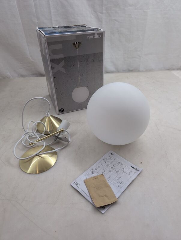 [gebraucht] B-ware Nordlux Hängeleuchte Pendelleuchte Grant Led Lampe Dimmbar Messing Weiß Ø25cm