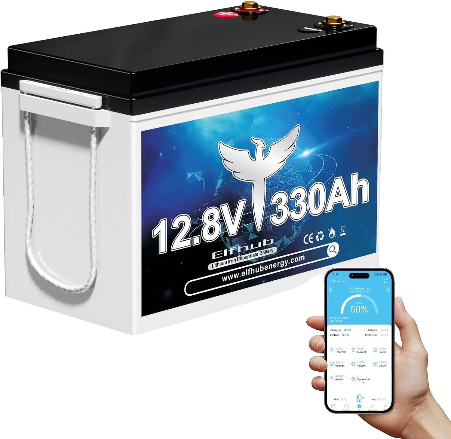 Lifepo4-batterie, 300ah Kapazität, Integriertes Bluetooth, 12v330ah