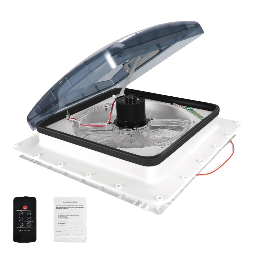 Wohnmobil Dachventilator, 12v Mit Fernbedienung & Regensensor, 3-geschwindigkeits Umkehrbarer Luftstrom, Leise Kühlung &, 3-gang-fernbedienung, Eu
