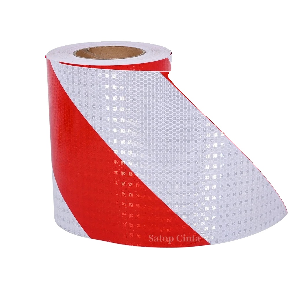 Reflektierendes Klebeband, Wasserdicht, Hohe Reflektivität, Rot-weiß-20cm-r