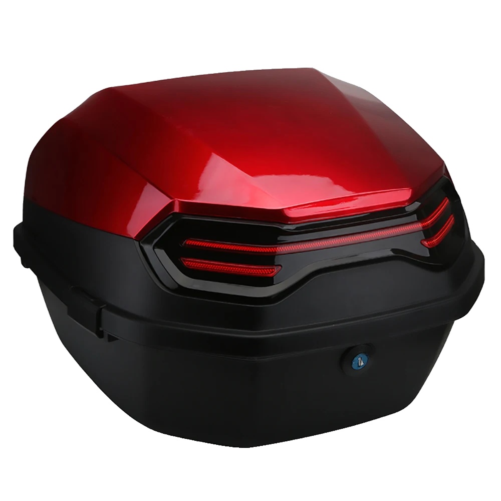 Motorradtrunk, Abschließbares Design, Universelle Kompatibilität, Rot