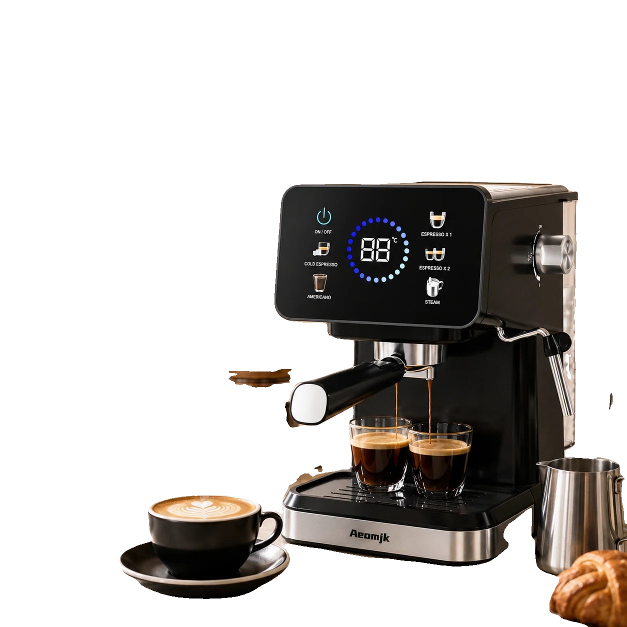 Espressomaschine, 1050w Leistung, 1,5l Wassertank, Halbautomatischer Typ, Ce-zertifiziert, Kompatibel Mit Gemahlenem Kaffee
