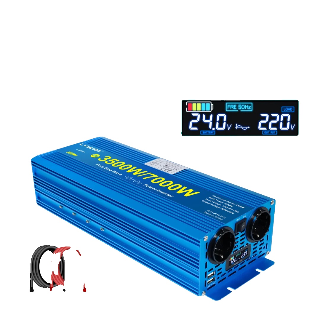Wechselrichter, Reine Sinuswelle, Hohe Umwandlungseffizienz, 7000w 24v-220v