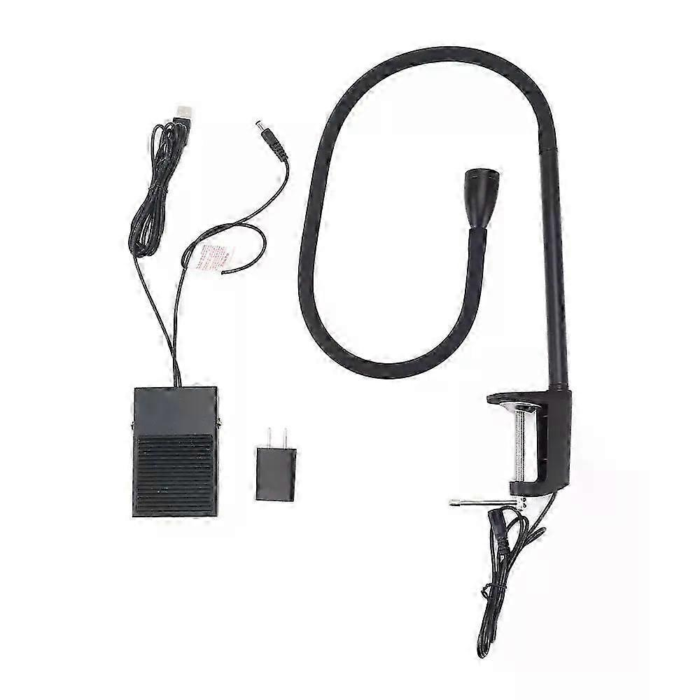 Uv-lampe Für Wimpernverlängerungen, 395–400 Nm, Schwanenhals-uv-led-wimpernleuchte Mit Klemme Und Fußschalter, Auch Für Nägel Geeignet – Jxlgv