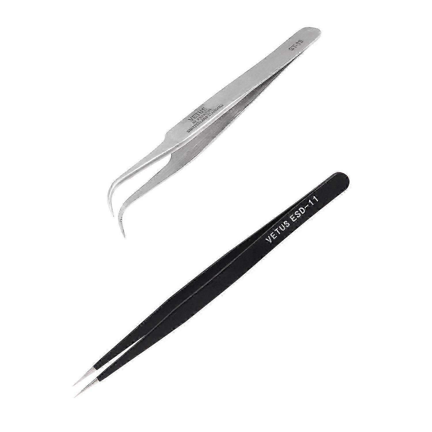 Vetus Antistatische Pinzette Mit Gebogener Spitze, Kompatibel Mit Dem Ceps Zangen-reparatur-handwerkzeugset Und Der Vetus Antistatischen Pinzette Mit Spitzer Spitze – Jxlgv