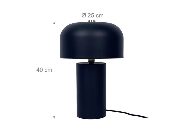 Relaxdays Tischlampe, Pilz Design, Metall, E14, Nachttischlampe Mit Kabel, Hxd: 40 X 25 Cm, Schreibtischlampe, Schwarz