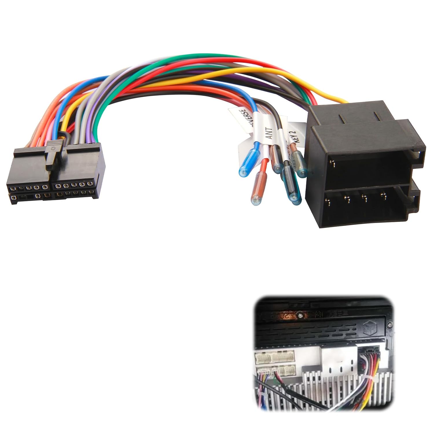 20-poliger Auf Iso-kabeladapter (1 Stück) – 20-poliger Iso-kabelbaumadapter – Ersatzadapter Für Autoradios Mit Din-bildschirm – Anschlussadapter Für Autoradio-kabelbäume