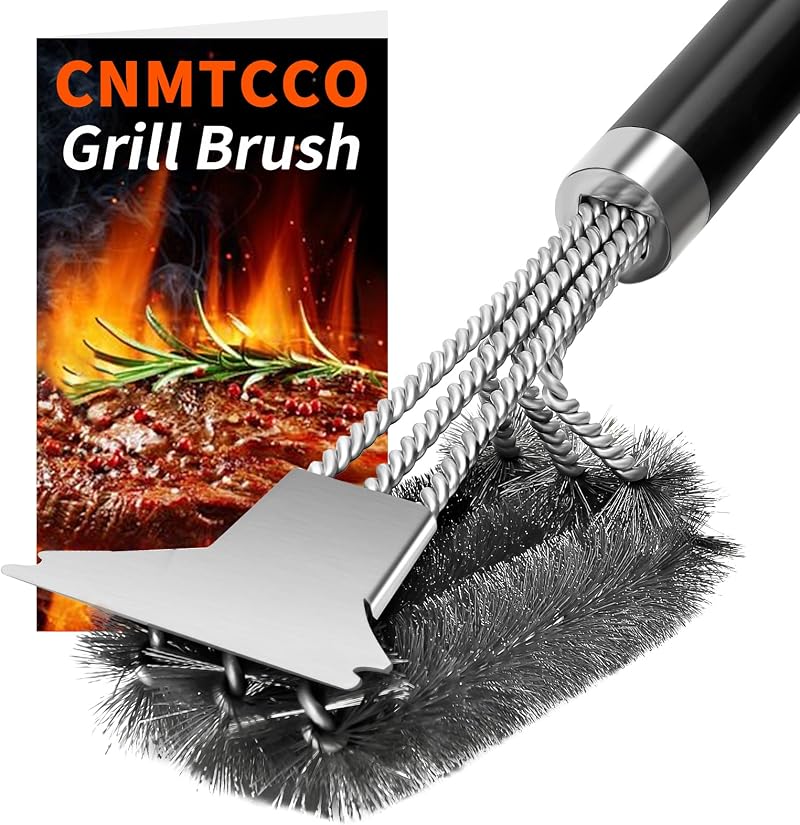 Grillbürste, 45 Cm Edelstahlbürste, Extra Lange Reinigungsbürste, Schaber Und Hitzeisolierter Pp-griff Für Grills