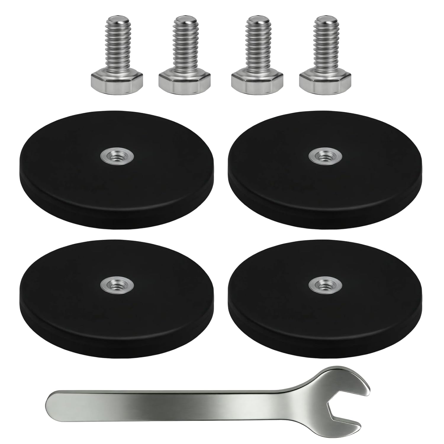 Set Mit 4 Starken Klebemagneten (15 Kg Haltekraft) – Rutschfeste Rückseite. Ideal Für Den Außenbereich, Zum Befestigen Von Spiegeln, Lampen Und Für Diverse Projekte.