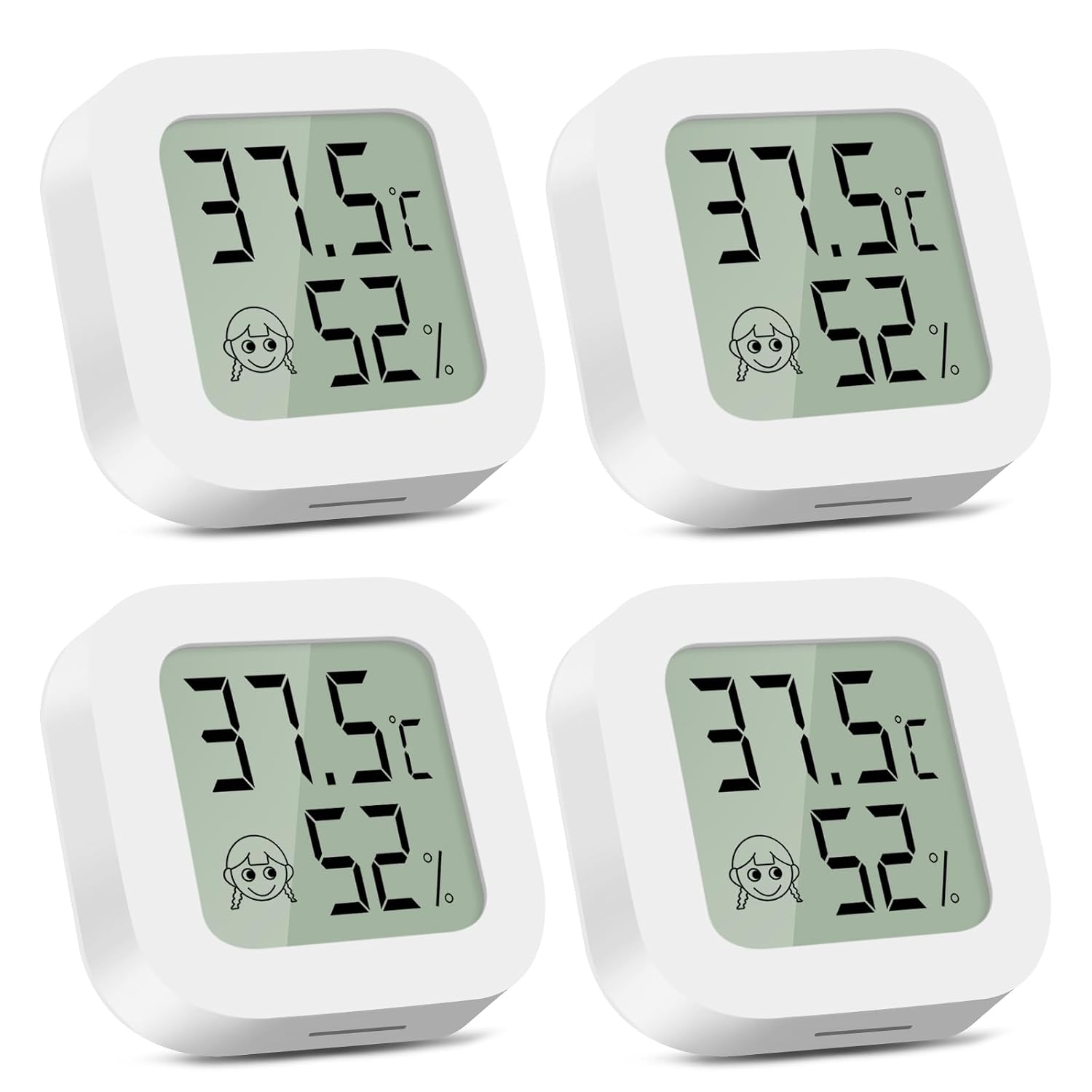 Cnmtcco 4er-pack Innenthermometer, Kleine Digitale Hygrometer, Temperatur- Und Feuchtigkeitsmesser Für Zuhause Und Büro, Reptilienthermometer