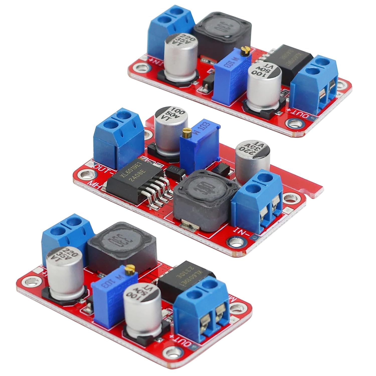 Spannungsanhebungsmodul (3er-pack): Einstellbarer Gleichspannungswandler 3v-35v Auf 5v-40v Xl6019, Netzteil Für Tragbare Elektronische Geräte
