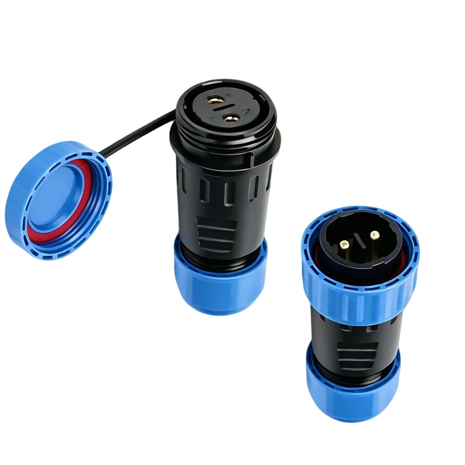 Ip68 50a Ld24 2-poliger Luftfahrt-steckverbinder (männlich/weiblich), Vergoldete Kontakte, 12v/24v/500v (2er-pack)