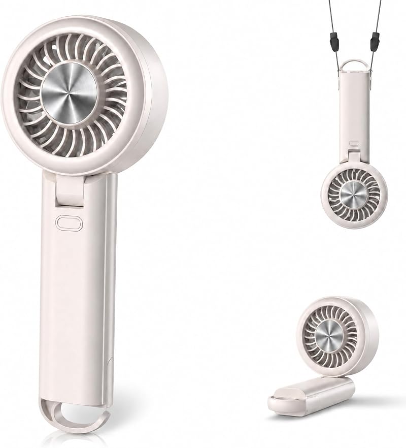 Cnmtcco Tragbarer Tischventilator Mit 2000-mah-akku, 3 Geschwindigkeitsstufen, Usb-wiederaufladbarer Ventilator Für Zuhause, Büro Und Reisen (beige)