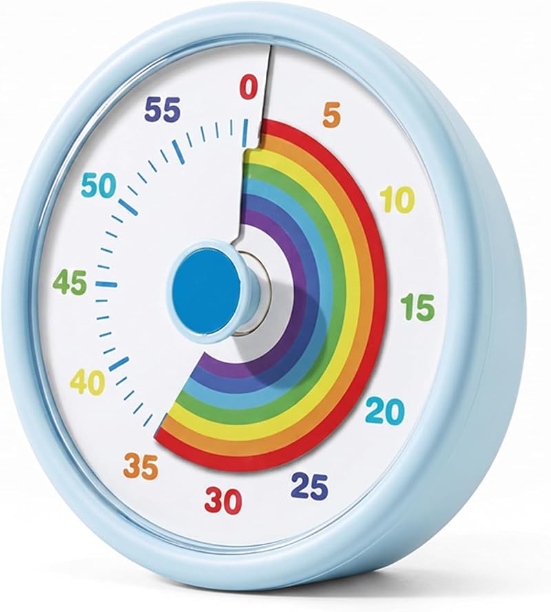 Cnmtcco Visueller Timer Für Kinder, 60-minuten-countdown-timer Für Klassenzimmer, Büro, Küche, Arbeitszimmer, Zeiterfassung Für Kinder, Leiser Timer, Tomaten-timer, Regenbogenmuster