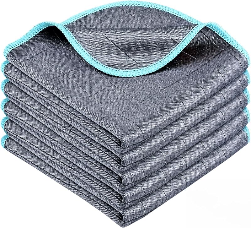 Set Mit 5 Streifenfreien Fensterputztüchern – Magisches Mikrofasertuch Mit Carbonfaser-technologie – Tücher Für Fenster (auto, Küche, Haushalt) – Wiederverwendbar Und Waschbar – 30 X 30 Cm