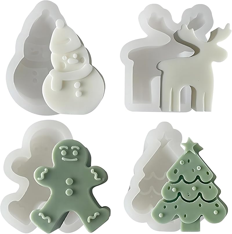 Silikonformen Für Weihnachtskerzen, Seifenherstellung, Epoxidharzformen Zum Gießen Und Herstellen Von Weihnachtsdekorationen