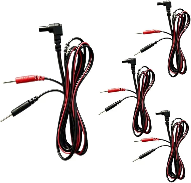 2-mm-tens/ems-kabel, 4er-pack, 1,2 M Langes Universelles Elektrostimulationskabel, Ersatzkabel Für Elektrostimulatoren, Schmerzlinderung, Rehabilitation