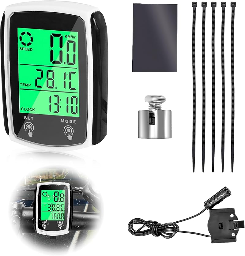 Wasserdichter Fahrradcomputer (ip65), Kilometerzähler, 19 Funktionen, Led-hintergrundbeleuchtung, Touch-start/stopp, Geschwindigkeitsmesser, Kilometerzähler, Mountainbike, Valentinstag