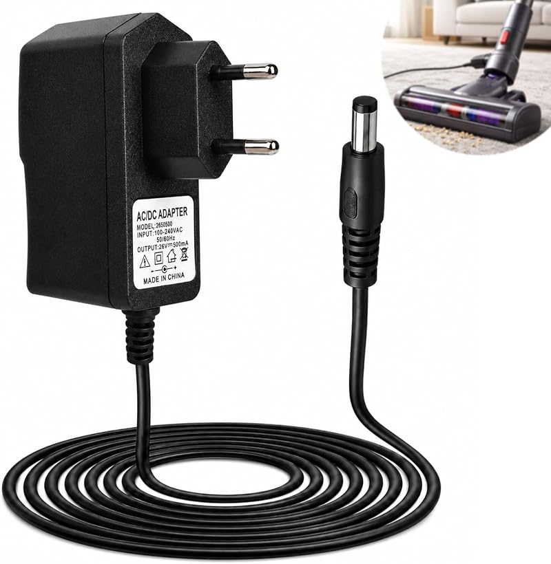 26v 500ma Staubsauger-ladegerät, 2 Meter Schwarzes Kabel, Kompatibel Mit Hoover H-free 100/200/500/700/800, Hf122rh Und Hf522npw Modellen Sowie Kabellosen Stielstaubsaugern.