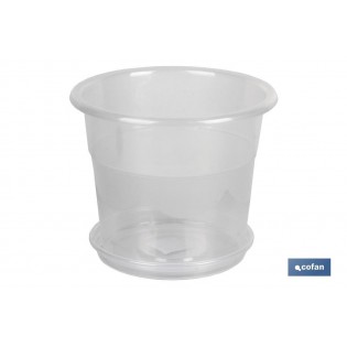 Pack Mit 12 Transparenten Orchideentöpfen 19x16.5 Mit Unterteller 16cm